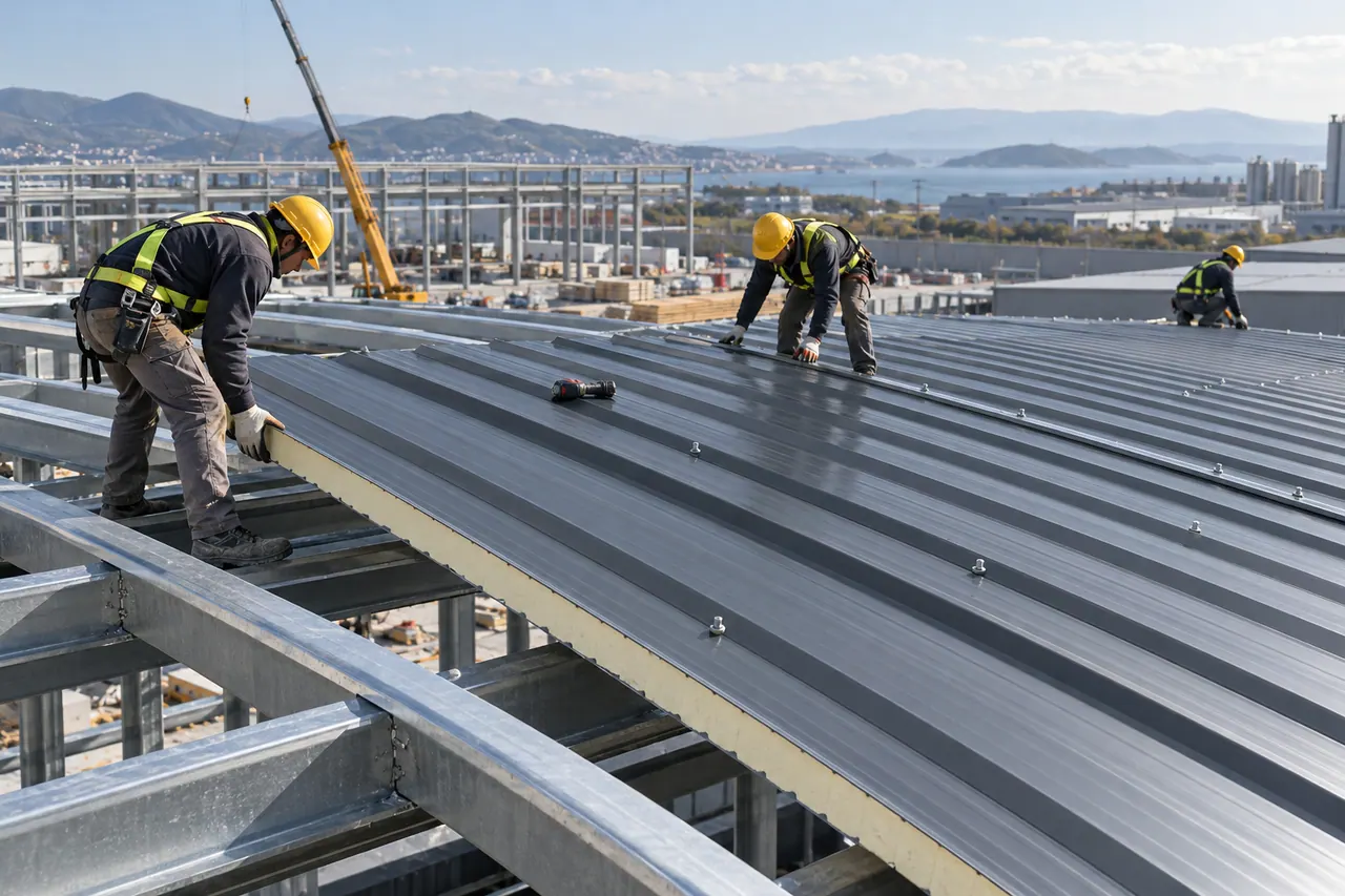 Sandviç Panel Çatı Uygulamaları için temsili profesyonel uygulama görseli